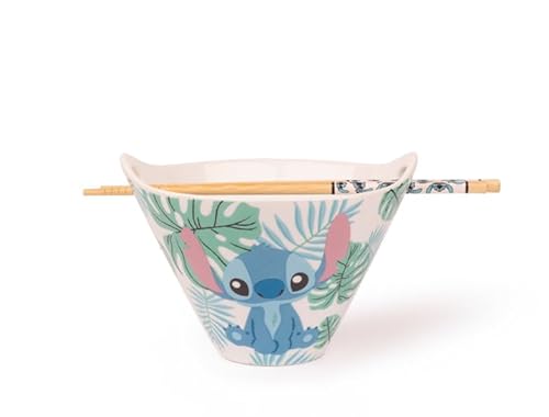 Disney Stitch Blue Party Nudelschale Küchenzubehör | Niedliche Keramik Einweihungsgeschenke für Männer und Frauen und Kinder | Offizieller Lizenznehmer | 1 Set von Disney