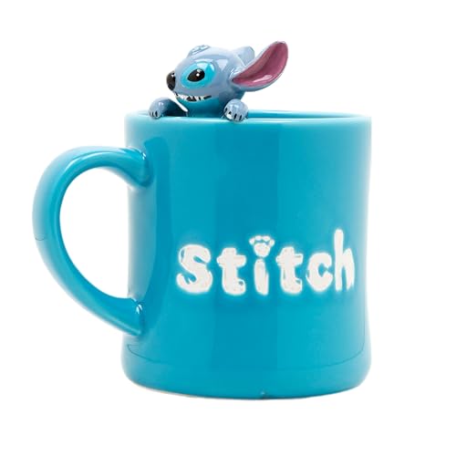 Disney Stitch Figural Character Tasse Küchenzubehör | Niedliche Keramik Einweihungsgeschenke für Männer und Frauen und Kinder | Offizieller Lizenznehmer | 1 Set von Disney