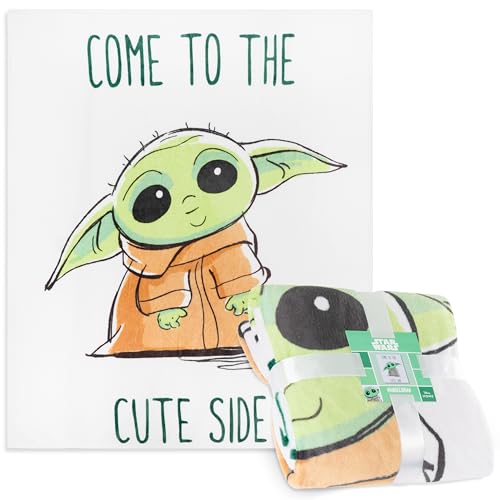 Disney Stitch Fleecedecke 150x130cm - Superweiche Kuscheldecke Kinder für Sofa und Bett - Gemütliche Decke Kinder (Grün Baby Yoda) von Disney