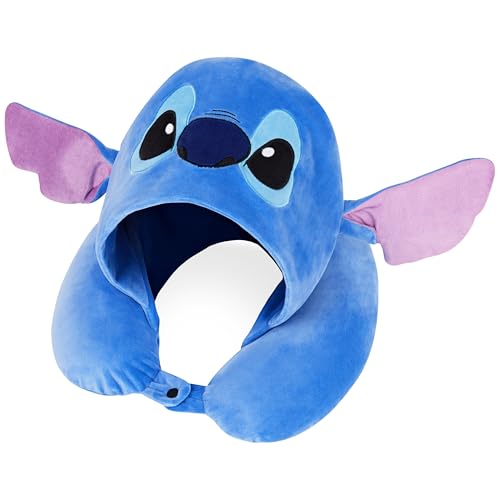 Disney Stitch Reisekissen Kinder Teenager und Frauen, Memory Foam Nackenkissen Flugzeug (3D Dunkelblau) von Disney