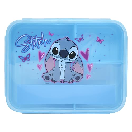 Disney Stitch Kids Lunchbox Offizielles Stitch Merchandise von Polar Gear – Stitch Geschenke für Mädchen – Schulbedarf – 3 Fächer Stitch Lunchbox für Kinder von Disney