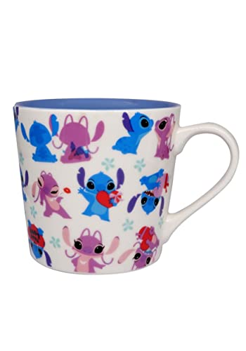 Disney Stitch and Angel Keramiktasse (425 ml) – mit Innendruck von Disney