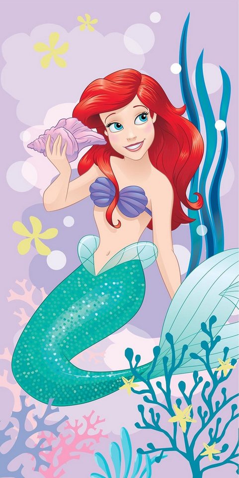 Disney Strandtuch Arielle Badehandtuch 70x140 cm aus Baumwolle – saugfähig & weich, Baumwolle (1-St), aus Baumwolle von Disney