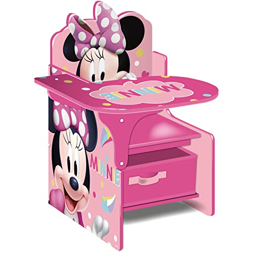 ARDITEX Kids Disney Mouse Aufbewahrungskorb Nixy Children Schreibtischstuhl aus Holz mit Aufbewahrungsbehälter, Minnie Maus, Einheitsgröße von ARDITEX