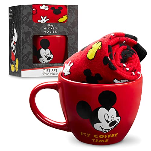 Disney Tasse und Socken Damen Set Stitch Geschenk Set (Rot Mickey) von Disney