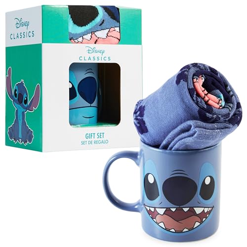 Disney Tasse und Socken Damen Set Stitch Geschenk Set (Dunkelblau Stitch) von Disney