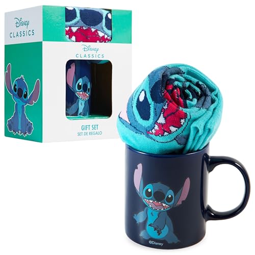 Disney Tasse und Socken Damen Set Stitch Geschenk Set (Marineblau Stitch) von Disney