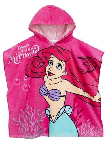 Disney The Little Mermaid Handtuch | Kapuzenhandtuch Ariel | Strandponcho Mädchen | Einheitsgröße Rosa von Disney