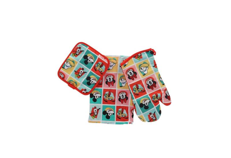 Disney Topflappen Küchenset Ofenhandschuh und Schürze für kleine Köche Bunt von Disney