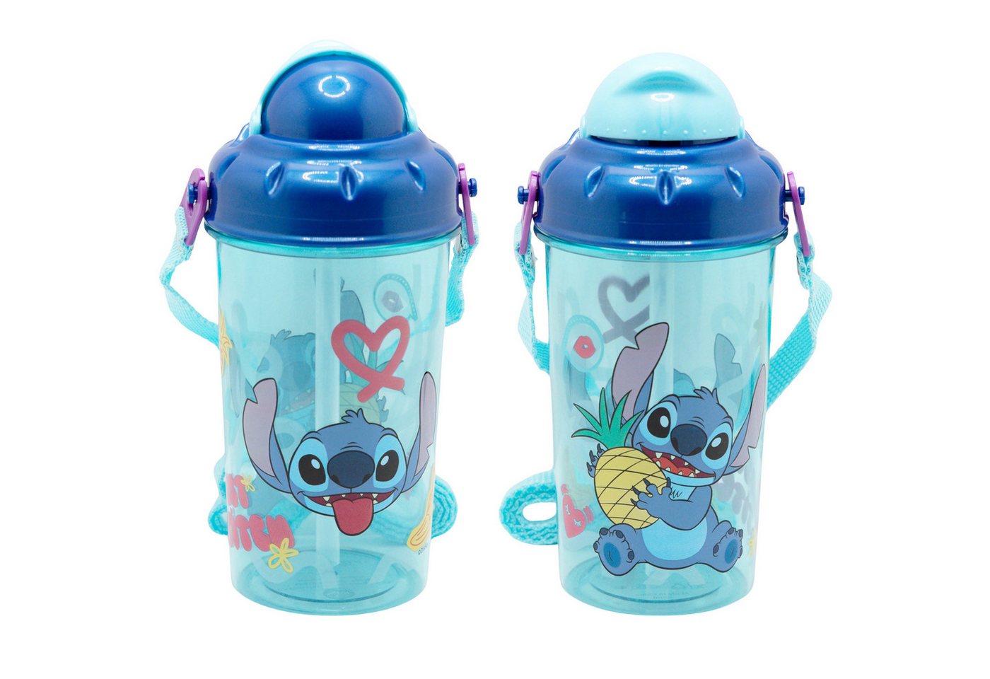 Disney Trinkflasche Disney Lilo und Stitch Angel Kinder Trinkflasche Flasche 465 ml, Tragegurt Halm Disney Trinkflasche Disney Lilo und Stitch Angel Kinder Trinkflasche Flasche 465 ml, Tragegurt Halm von Disney