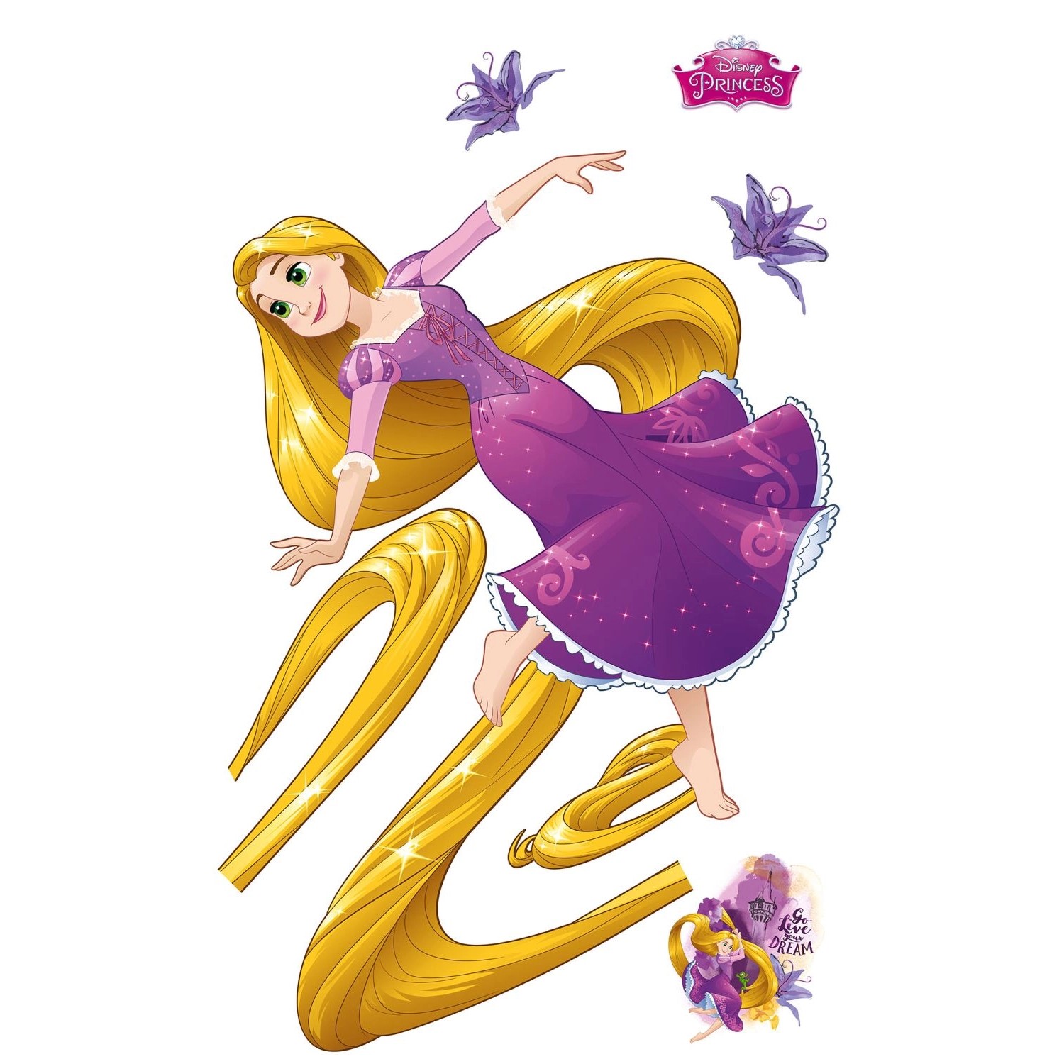 Disney Wandtattoo Rapunzel Violett und Gelb 127 x 200 cm 612436 Disney Wandtattoo Rapunzel Violett und Gelb 127 x 200 cm 612436 von Disney