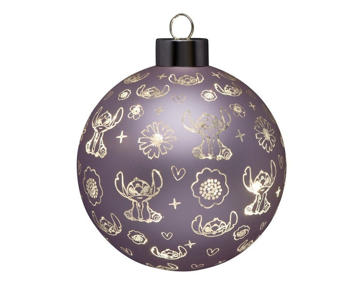 Disney Weihnachtsbaumkugel LED Dekolicht Stitch Weihnachtskugel 10cm Ornament Glaskugel von Disney