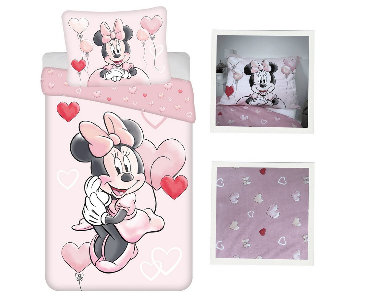 Disney Wendebettbezug Kinderbettwäsche Disney Minnie Mouse Wende-Bettwäsche, 2-tlg, 140x200, (2 St), Wendebettwäsche, Lizenz-Produkt von Disney