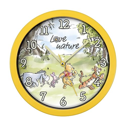 Disney Winnie Puuh Wanduhr WP3014, Einheitsgröße, Gelb von Disney