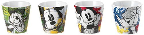 Disney pwm83/4P Mickey Mouse Set 4 Gläser Kaffee, Position Mickey und Donald Duck von Disney