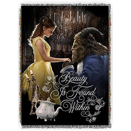 Disney's Die Schöne und das Biest, True Love gewebte Wandteppichdecke, 121,9 x 152,4 cm, Mehrfarbig von Disney