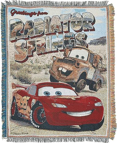 Northwest Disney-Pixar's Cars Greetings from Radiator Springs gewebte Tapisserie-Überwurfdecke, 121,9 x 152,4 cm, Mehrfarbig von Northwest