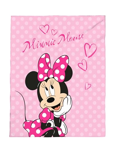 Disney Minnie Mouse Maus Flanell Flauschdecke, Kuscheldecke 130 x 160 cm von Disney
