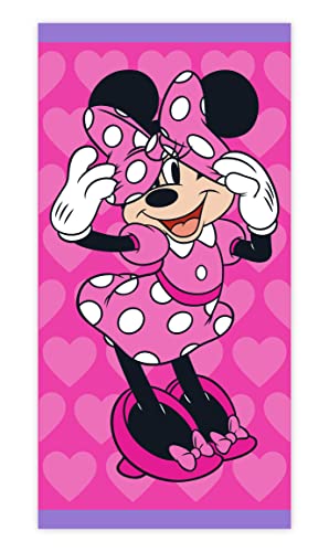 Donatella Unisex Kinder M308b Baumwolle Pool Handtuch Kinder Druck 70x140 Minnie Schleife 070x140 cm von Disney