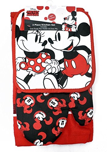 Jerry Leigh Disney Küchen-Set, Micky und Minnie, 3-teilig, Rot von Disney