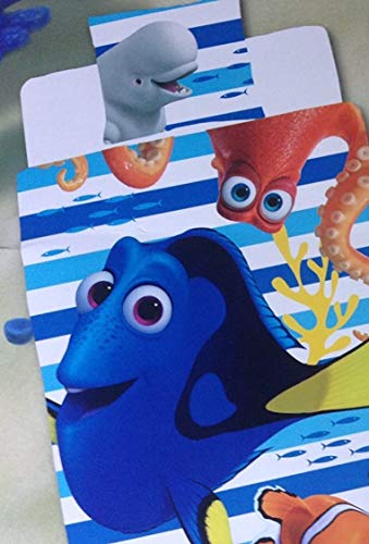 Kinder Bettwäsche Disney Findet Dorie Bezug 135x200cm Kissen 80x80cm 100%Baumwolle mit Reißverschluss Findet Nemo von Disney