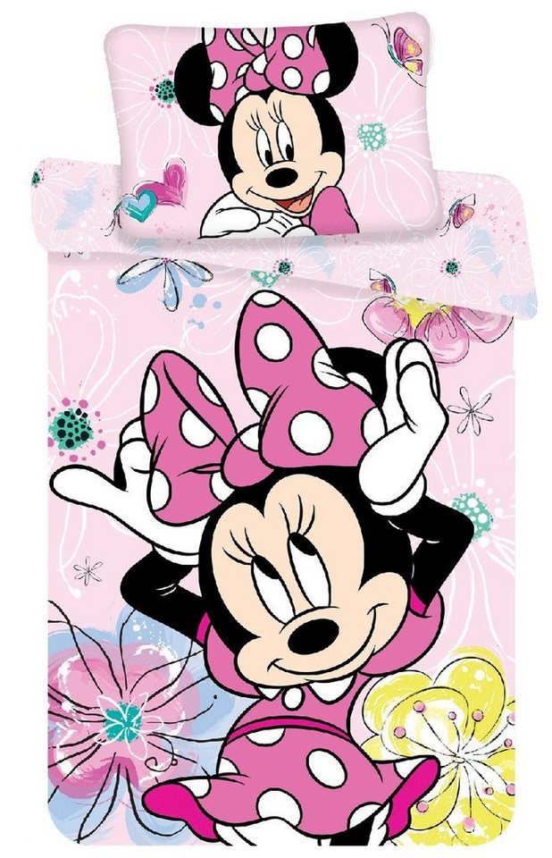 Kinderbettwäsche Disney Bettwäsche Set Minnie Butterfly Baby, Disney, Renforcé, 2 teilig, 100% Baumwolle von Disney