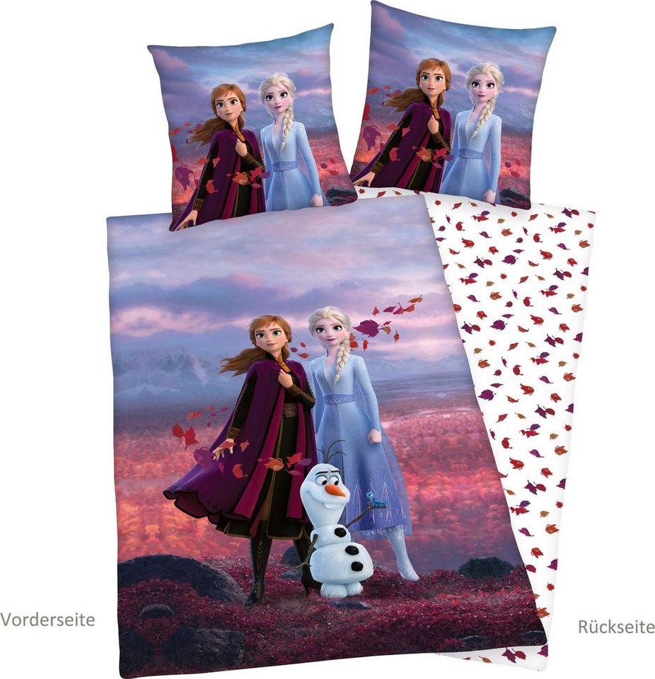 Kinderbettwäsche Disney´s Eiskönigin, Disney, Renforcé, mit tollem Anna und Elsa Motiv von Disney