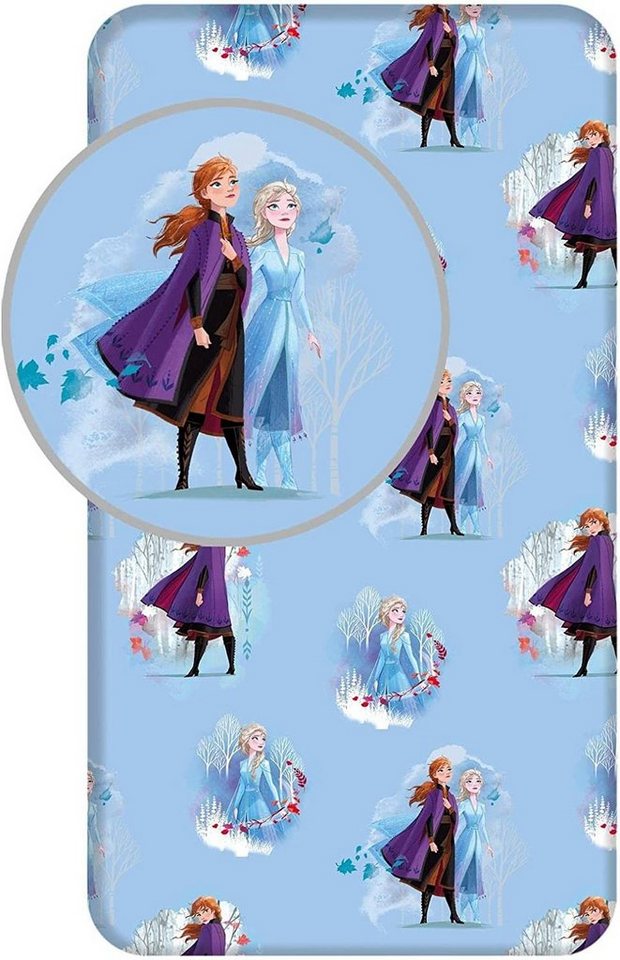 Kinderbettwäsche Spannbetttuch Spannbettlaken Bettlaken Betttuch mit Gummizug - Disney Frozen - 90 X 200 cm, Disney von Disney