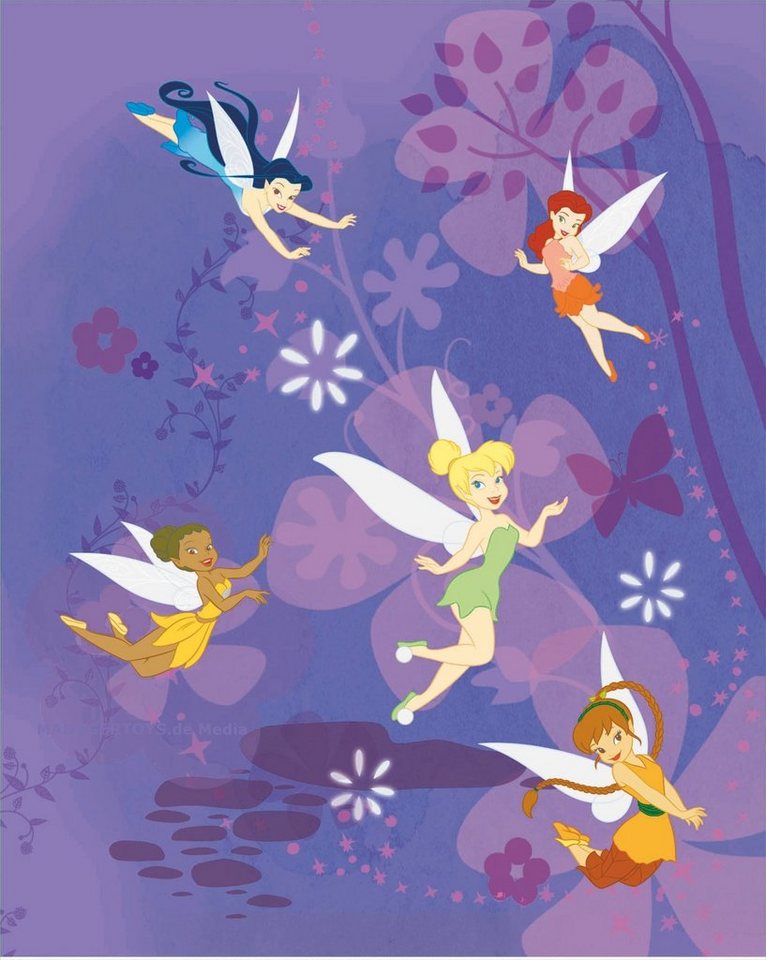 Kinderdecke Lila Tinkerbell Kuscheldecke 150 x 120 cm Glöckchen Naseweis Decke, Disney von Disney
