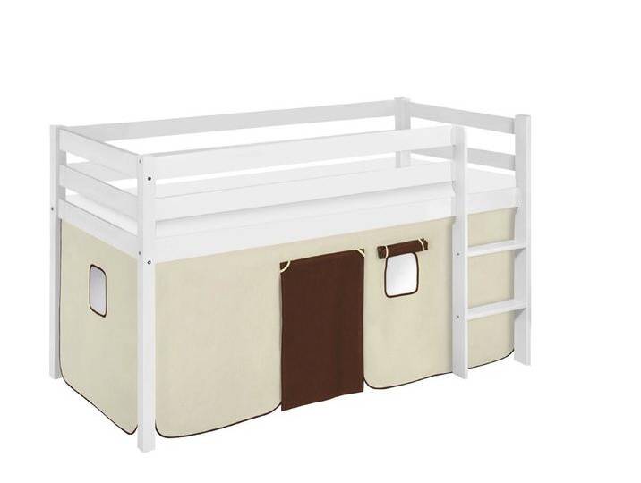 Lilokids Kinderbett Spielbett JELLE Disney Eiskönigin - Hochbett - weiß - mit Vorhang, beige braun, Braun-Beige Lilokids Kinderbett Spielbett JELLE Disney Eiskönigin - Hochbett - weiß - mit Vorhang, beige braun, Braun-Beige von Disney
