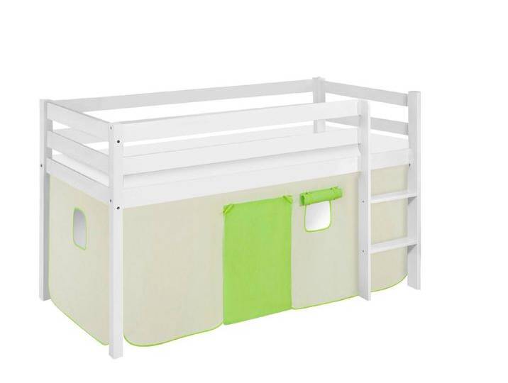 Lilokids Kinderbett Spielbett JELLE Disney Eiskönigin - Hochbett - weiß - mit Vorhang, beige grün, Grün-Beige Lilokids Kinderbett Spielbett JELLE Disney Eiskönigin - Hochbett - weiß - mit Vorhang, beige grün, Grün-Beige von Disney