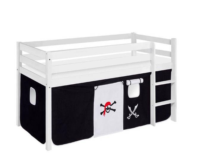 Lilokids Kinderbett Spielbett JELLE Disney Eiskönigin - Hochbett - weiß - mit Vorhang, schwarz, Pirat-Schwarz Lilokids Kinderbett Spielbett JELLE Disney Eiskönigin - Hochbett - weiß - mit Vorhang, schwarz, Pirat-Schwarz von Disney