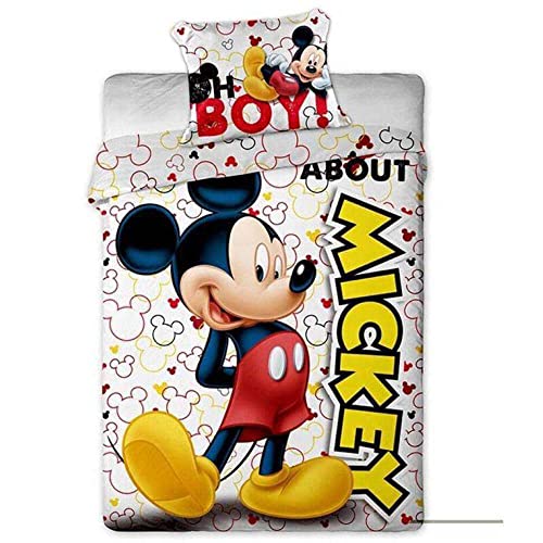 Disney - Funda de edredón y Almohada para Cama Individual, diseño de Mickey Mouse von Disney