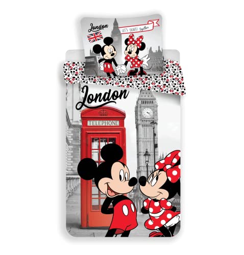 Mickey und Minnie London – Bettwäsche für Kinder – Bettbezug von Jerry Fabrics