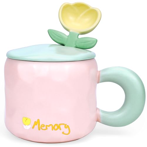 Disoza 450 ML Rosa Tee Kaffee Becher Tulpe Tasse Kaffeetassen Set mit Untertasse Süße Geschenke für Frauen zum Geburtstag Keramik Tasse Geburtstags Geschenk für Mädchen Mama Disoza 450 ML Rosa Tee Kaffee Becher Tulpe Tasse Kaffeetassen Set mit Untertasse Süße Geschenke für Frauen zum Geburtstag Keramik Tasse Geburtstags Geschenk für Mädchen Mama von Disoza