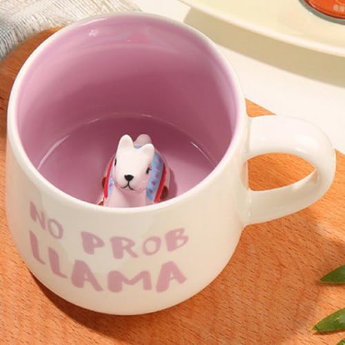 Alpaka Tasse Lustige Kaffeetasse Alpaka Tasse 3D Geschenk Keramik Teetasse mit Löffel Untersetzer Tee Kaffee Becher Mug Geburtstagsgeschenk für Frau Freunde Kinder von Disoza