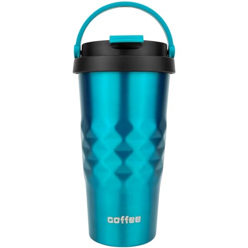 Disoza Blau Kaffee to go 500 ml Thermobecher Kaffeebecher Thermobecher Becher mit Deckel Termokaffeebecher Trinkbecher mit Deckel Travel Coffee Mug Kaffeebecher to go von Disoza