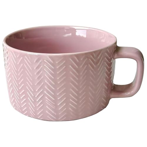 Disoza Groß Suppentassen mit Henkel Groß Tasse Rosa Keramik Kaffeetasse Jumbotassen XXL Porzellan Kaffee Tasse 700ml Kaffee Tee Tasse Müsli Suppen Kaffeebecher Schale Schüssel Suppenschüssel mit Griff Disoza Groß Suppentassen mit Henkel Groß Tasse Rosa Keramik Kaffeetasse Jumbotassen XXL Porzellan Kaffee Tasse 700ml Kaffee Tee Tasse Müsli Suppen Kaffeebecher Schale Schüssel Suppenschüssel mit Griff von Disoza