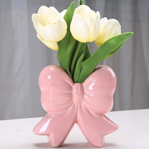 Disoza Rosa Vasen Schleife Tischdeko Keramik Modern Vase Vintage Vase für Pampasgras Blumen Trockenblumen Blumenvase Vasen für Hochzeit Porzelan Tulpenvase Küche Büro Wohnzimmer Disoza Rosa Vasen Schleife Tischdeko Keramik Modern Vase Vintage Vase für Pampasgras Blumen Trockenblumen Blumenvase Vasen für Hochzeit Porzelan Tulpenvase Küche Büro Wohnzimmer von Disoza