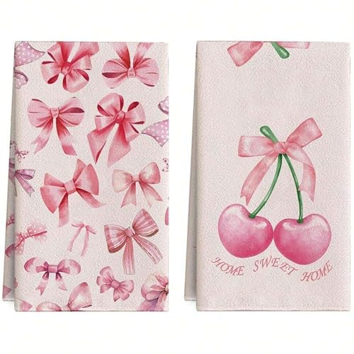 Disoza Schleife & Kirsche Rosa Mikrofaser Geschirrtücher 60 * 40 cm Baumwolle Küchentücher Gastronomie,2 St. Haushaltshelfer Trockentücher Küchentuch Handtuch Küchenorganizer Disoza Schleife & Kirsche Rosa Mikrofaser Geschirrtücher 60 * 40 cm Baumwolle Küchentücher Gastronomie,2 St. Haushaltshelfer Trockentücher Küchentuch Handtuch Küchenorganizer von Disoza