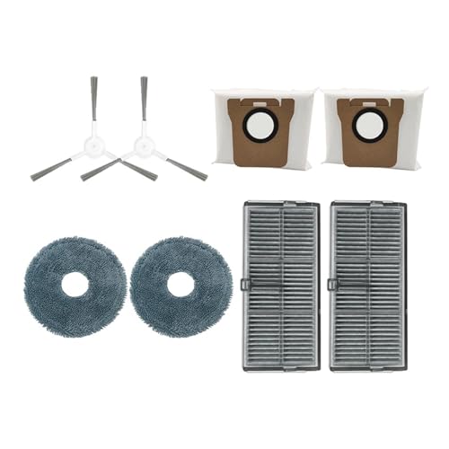 Geeignet for Xiaomi Mijia M30S D103CN Staubsauger, Hepa-Filter, Wischtuch, Staubbeutel, Ersatzteile, Rollen-/Seitenbürstenersatz(Set12) von DispRA