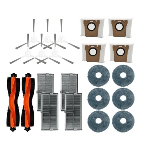 Geeignet for Xiaomi Mijia M30S D103CN Staubsauger, Hepa-Filter, Wischtuch, Staubbeutel, Ersatzteile, Rollen-/Seitenbürstenersatz(Set17) von DispRA