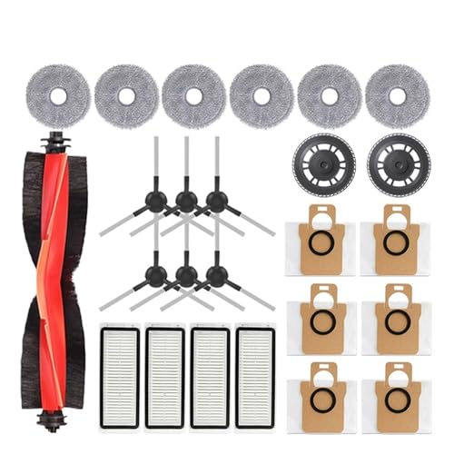 Kompatibel mit Dreame Bot L30 Ultra / L20 Ultra Roboterstaubsauger-Ersatzteile, Gummi-Hauptseitenbürsten, Wischtücher, Filter, Staubbeutelzubehör(Green) von DispRA