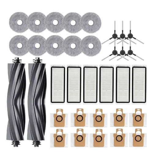 Kompatibel mit Dreame Bot L30 Ultra / L20 Ultra Roboterstaubsauger-Ersatzteile, Gummi-Hauptseitenbürsten, Wischtücher, Filter, Staubbeutelzubehör(White) von DispRA