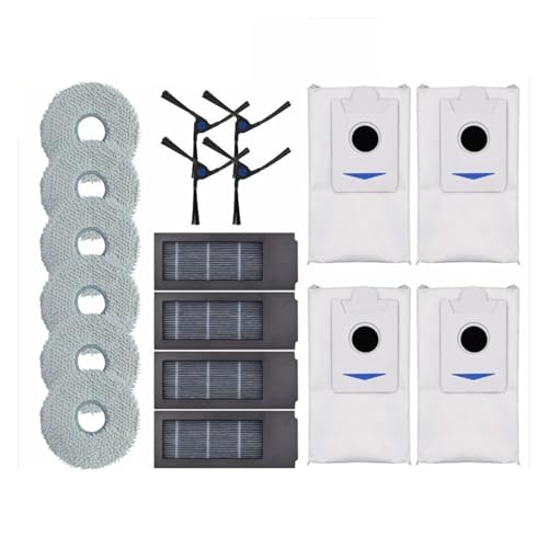 Kompatibel mit ECOVACS DEEBOT X2 Filter Wischen Wischen Seitenbürste Staubbeutel Filter Staubsauger Kehrroboter Kehrmaschine Ersatz(Red) von DispRA