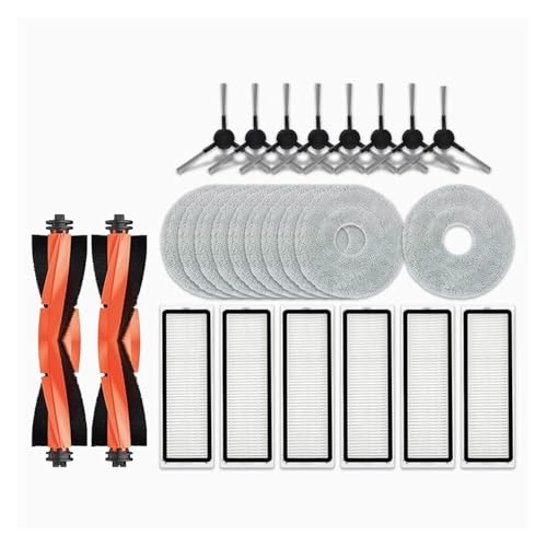 Kompatibel mit Xiaomi Robot Vacuum S20+ / S20 Plus / B108GL Teile Zubehör Hauptbürste Seitenbürste Hepa-Filter Wischtuch Ersatzteil(Combination Pack 3) von DispRA