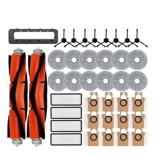 Kompatibel mit Xiaomi Robot Vacuum S20 / X20 + / X20 Plus Teile Zubehör Hauptseitenbürste Hepa-Filter Mopptuch Staubbeutel Ersatz(White) von DispRA