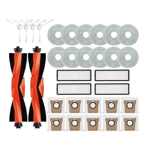 Kompatibel mit Xiaomi Roboterstaubsauger X10+ X10 Plus X20+ B101GL Staubbeutel Wischtuch Zubehör Hauptseitenbürste Hepa-Filter Ersatzteile(White) von DispRA