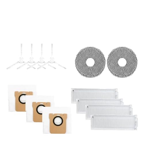 Zubehör Kompatibel Mit Xiaomi Mijia M30 Pro C107 Ersatzrolle Hauptseitenbürste Hepa-Filter Wischtuch Staubbeutel Ersatzteile(White) von DispRA