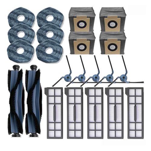 Zubehör kompatibel mit Eufy X10 Pro Omni Roboter-Staubsauger, Rollen-Seitenbürste, Hepa-Filter, Mopp, Lappen, Staubbeutel, Ersatzteile(Set16) von DispRA